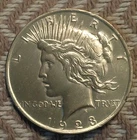 1923 P Peace Dollar VF+  .900 Silver