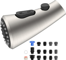 Curved Pull down Kitchen Faucet Head Replacement, 3-Function Kitchen Sink Spray