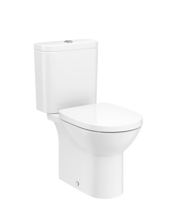 ROCA Debra A34299B00U Close-coupled Rimless toilet with dual outlet