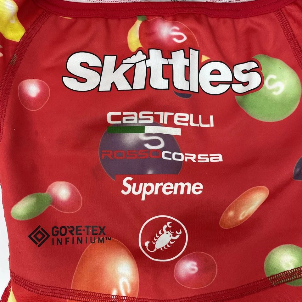 Supreme Skittles Hat Cap Fitted Red Gore-T Castelli Rosso Corsa Mask Cycling - Image 2 of 4