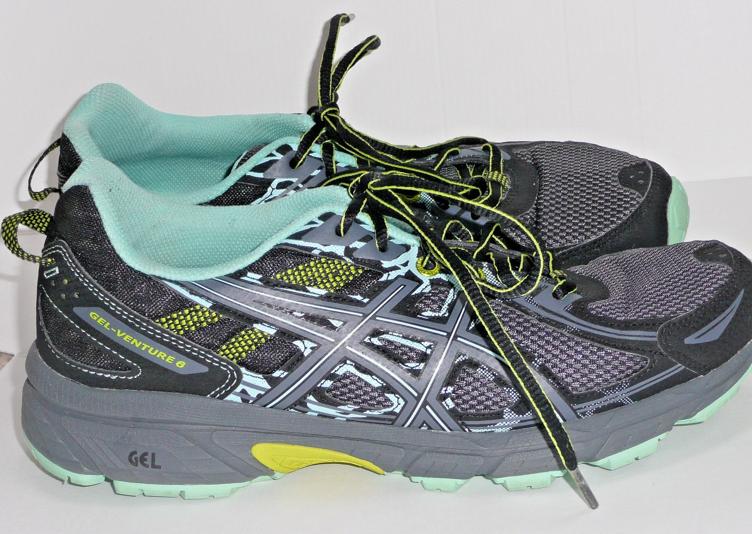 ASICS GEL-Venture 6 Women's Size 9.5 Black Mint Athletic Running Shoes Sneakers image 2