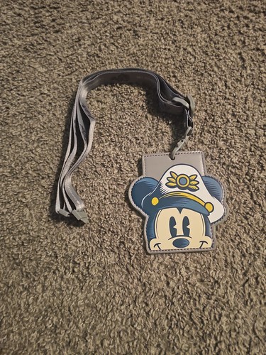 Disney Cruise Line Castaway Club Silver Captain Mickey Mouse Lanyard 2026