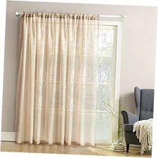  Sheer Curtains Extra Wide Beige Sheers Patio 37"W x 84"L (Pack of 1) *Beige