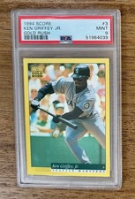 1994 Score Baseball KEN GRIFFEY JR. #3 Gold Rush PSA 9 Mariners LOW POP