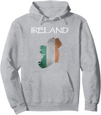 Ireland Irish Flag Map Saint Patricks Day Gift Unisex Hooded Sweatshirt
