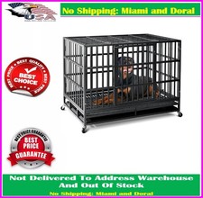 48 inch Heavy Duty Indestructible Dog Crate,2025 New Upgraded Reinforced Basepla