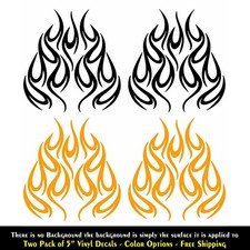 Flames Hot Rod Graphic 2 Pack 5" Vinyl Decals Window Car Truck Motorcycle Helmet