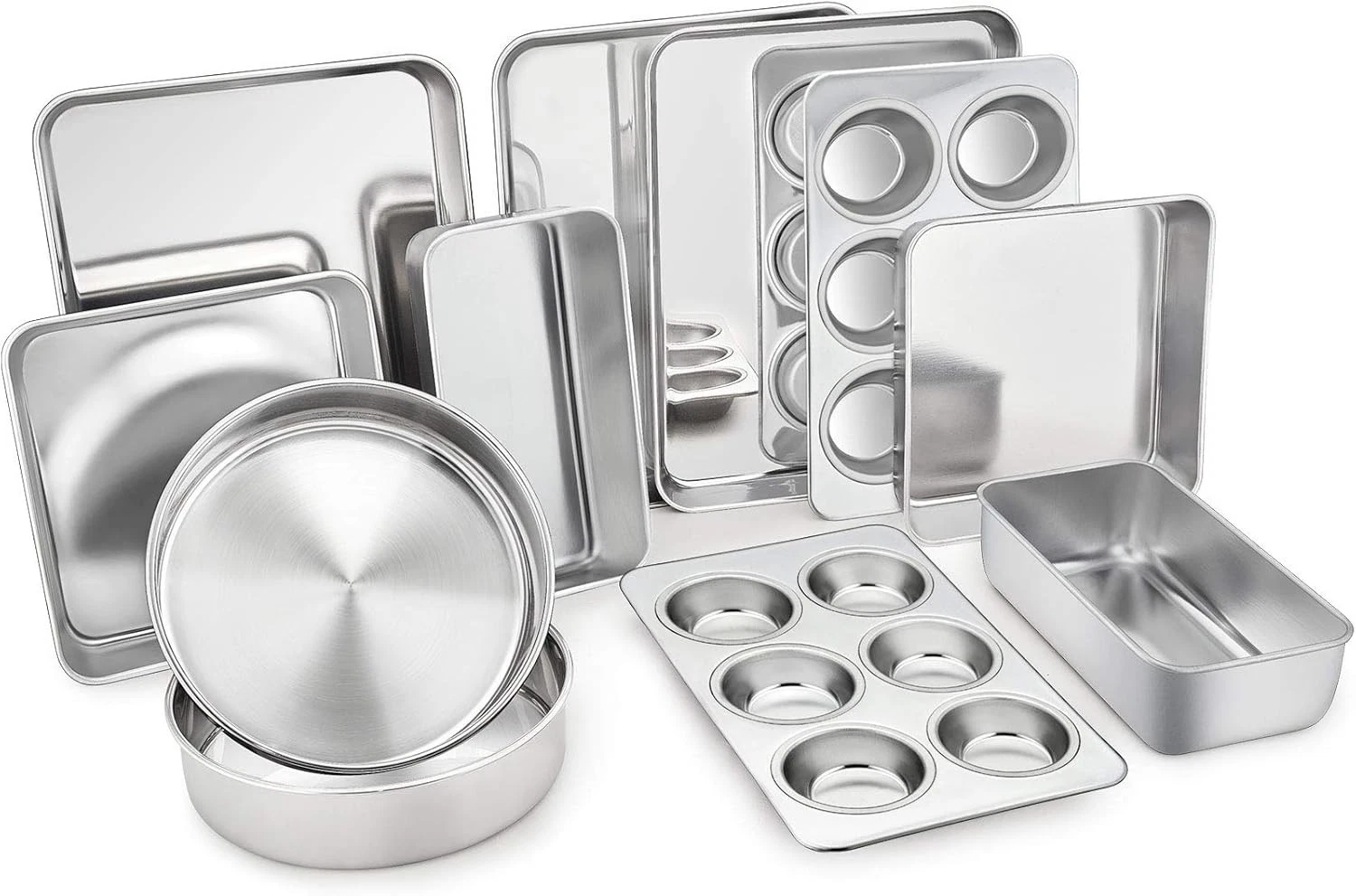 Stainless Steel Bakeware Set of 11 Baking Pan Set for Oven Cooking Cooking Pan