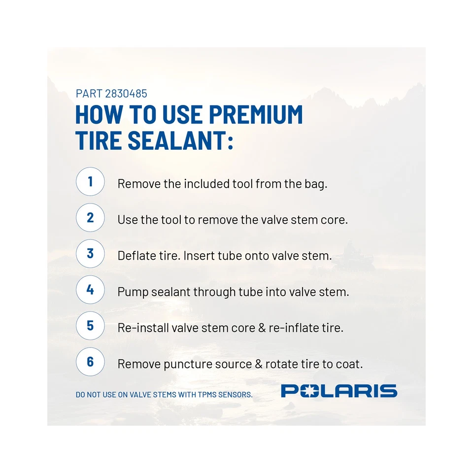 Polaris 1 Gallon Premier Tire Puncture Repair Sealant, Seals Leaks Instantly, - Image 3 of 4