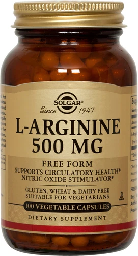 Solgar L-Arginine 500mg 100 Vegetable Capsules - Picture 1 of 1
