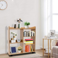 Filing Cabinet, Storage Shelf, Mobile Printer Stand Rubberwood