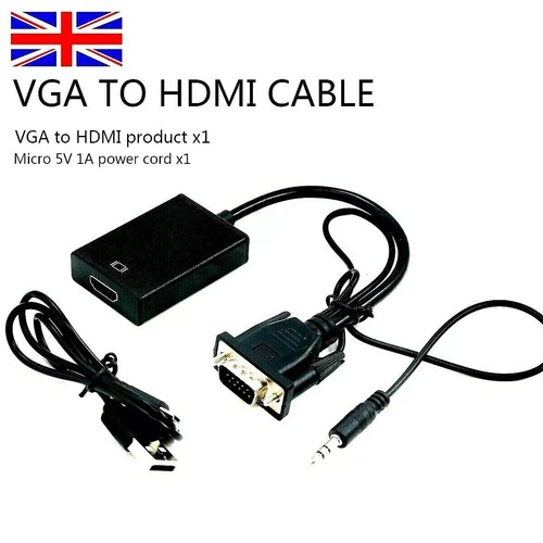 VGA INPUT to HDMI OUTPUT Video Audio Converter Cable Adapter 1080 For TV PC DVD - Picture 12 of 12