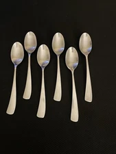 Studio William LARCH-SATIN Stainless Oval Soup Spoons 8 3/8” Lot Of 6