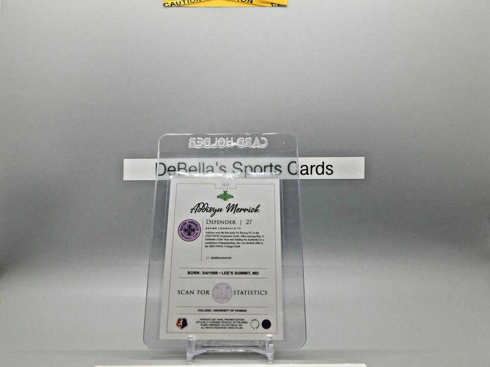 Addisyn Merrick 2021 Parkside Premier Edition NWSL BLACK AND WHITE #99 - Image 2 of 2