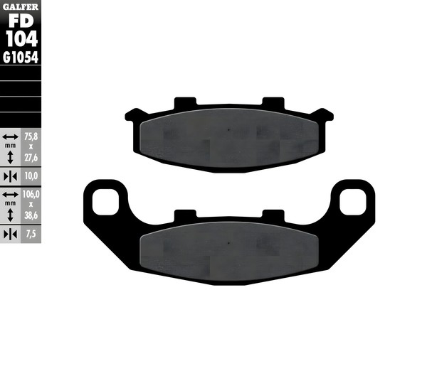 BremsbeläGe Galfer FD104G1054 Semi-Metall Hinten 10Mm FüR Suzuki Rgv, Kawasaki-image