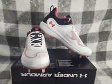 Under Armour Womens Sz 12 UA Glyde MT USA Softball Cleats Metal 3025104-100