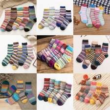5 Pairs Men Women Warm Thick Crew Wool Cashmere Socks Casual Sport Soft Socks