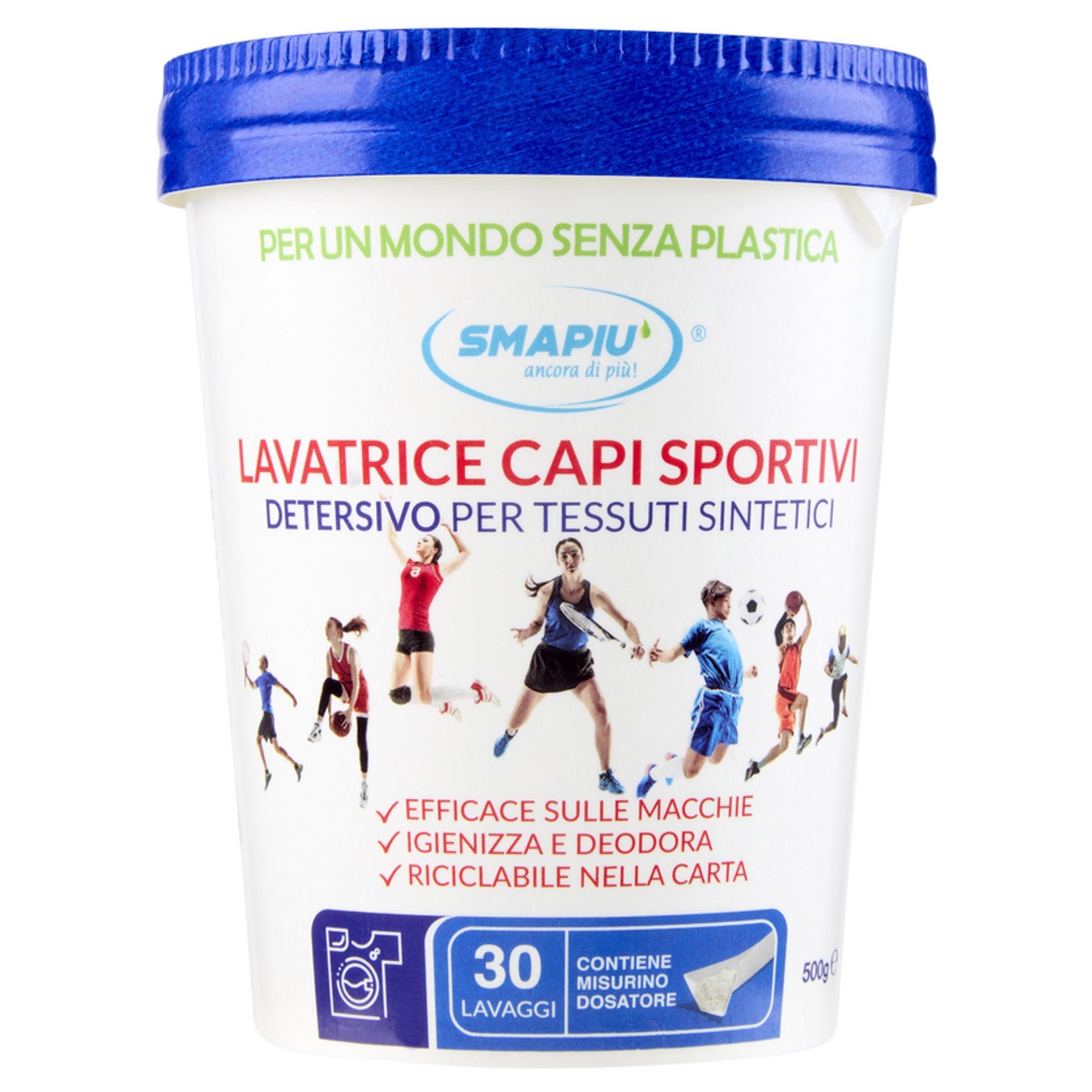SMAPIU LAVATRICE CAPI SPORTIVI DETERSIVO PER TESSUTI SINTETICI 500GR