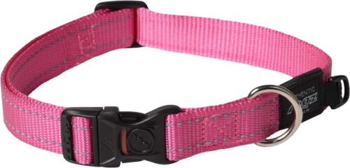 Klassisches Hundehalsband - rosa. Verstellbar, reflektierend, Druckknopfschnalle, D-Ring. 3 Größen. - Bild 1 von 9
