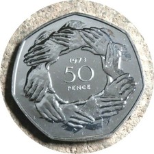 elf Great Britain 50 Pence 1973 Proof Entry into the EEC Circle of Hands