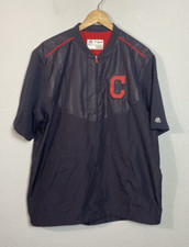 Majestic Authentic MLB Cleveland Indians Team Dugout Pullover Men's Medium