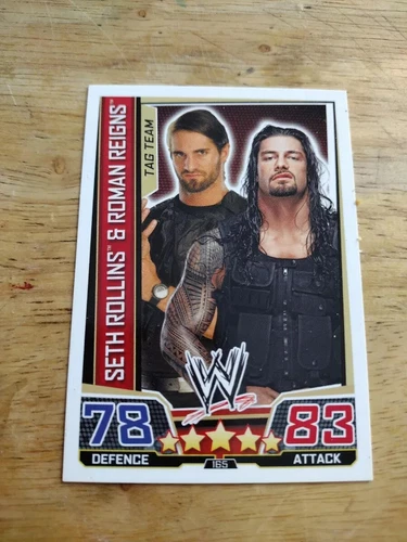 2013 TOPPS WWE SLAM ATTACK SUPERSTARS SETH ROLLINS ROMAN REIGNS #165 ROOKIE CARD
