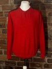 PAUL & SHARK DARK RED WOOL JUMPER  (BROWN FAUX SUEDE  SHOULDER PATCHES) SIZE XL