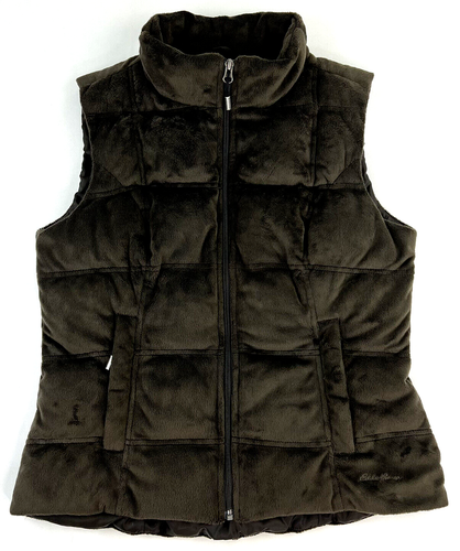 Eddie Bauer Premium Gänsedaunen Weste Jacke gesteppt Plüsch braun Damen Größe M