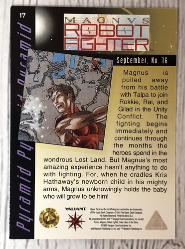 VALIANT PYRAMID # 17-MAGNUS ROBOT FIGHTER SEPTEMBER NO. 16-1993 UPPER DECK - Picture 2 of 3