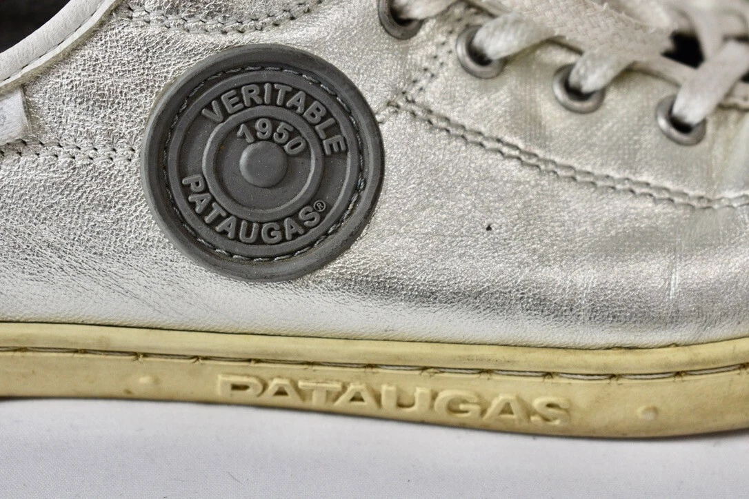 PATAUGAS Silver Leather Women s Size 39 8M Running Shoes On Sale