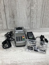 First Data FD100ti Credit Card Machine Works Power Supply Card Reeder Cords EUC