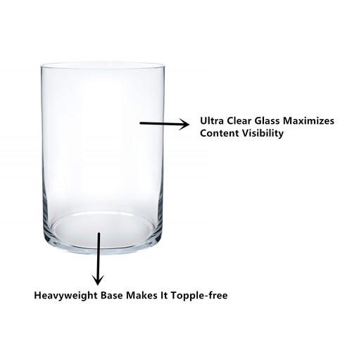 6 inches Diameter and Different Height Cylinder Flower Vase For Event Decoration - Picture 9 of 14