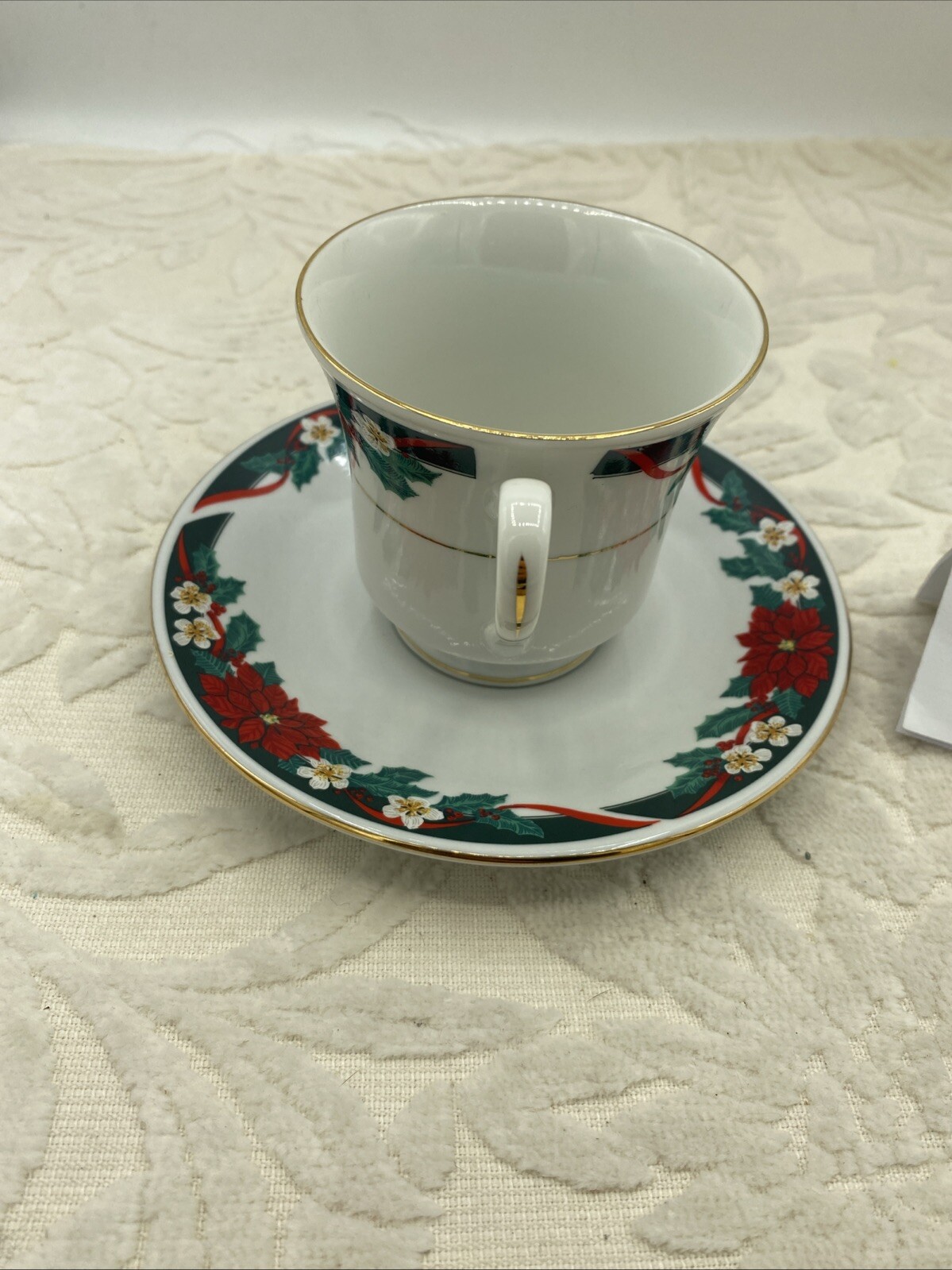 Tienshan Deck The Halls Cup and Saucer