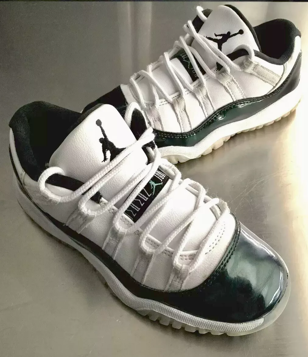 Flyvningen engagement åndelig AIR JORDAN XI 11 RETRO LOW WHITE/BLACK/EMERALD-GREEN (505835-145) SIZE 13C  | eBay