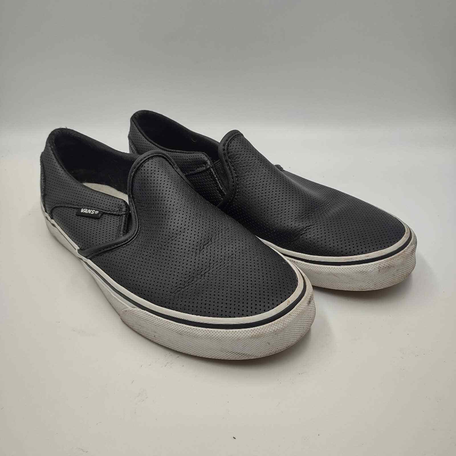 black leather vans size 8