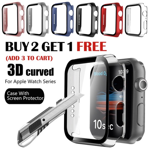 For Apple Watch Series 8/7/6/5/SE 40/44/mm iWatch Case Cover Screen Protector US
