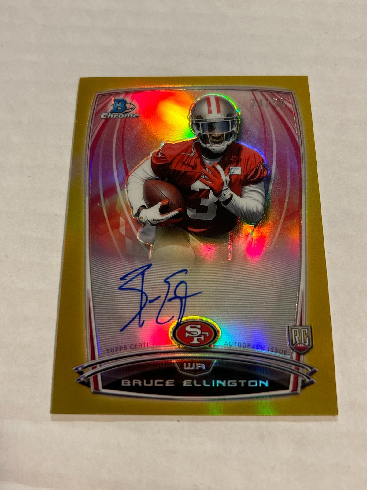 Bruce Ellington Bowman Chrome Rookie Chrome Refractor Autographs #BE Gold