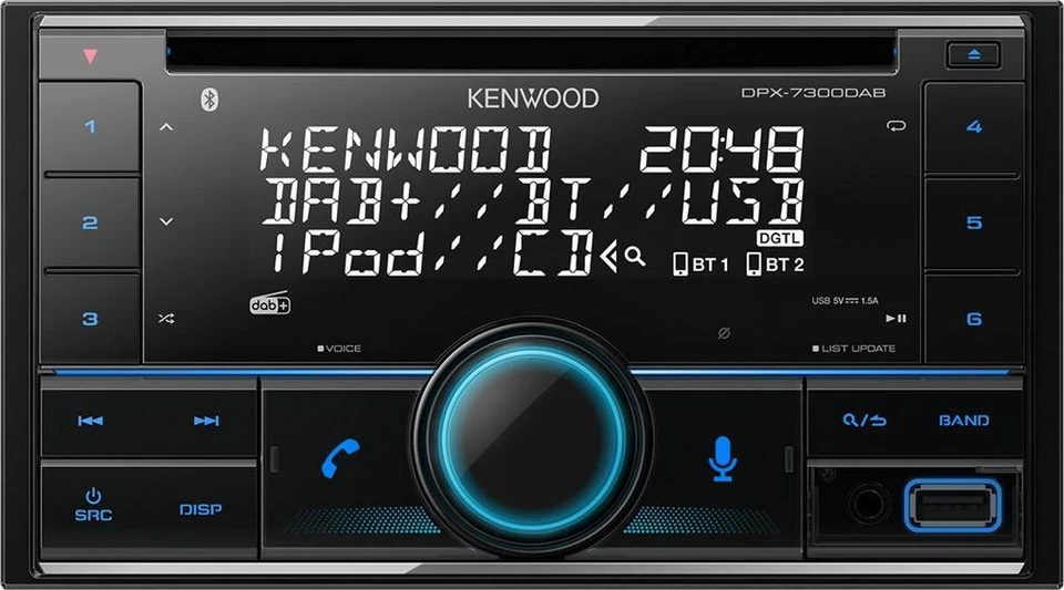 Kenwood 2-DIN Receiver Radio Bluetooth für Ford Tourneo Transit Connect schwarz - Bild 3 von 4