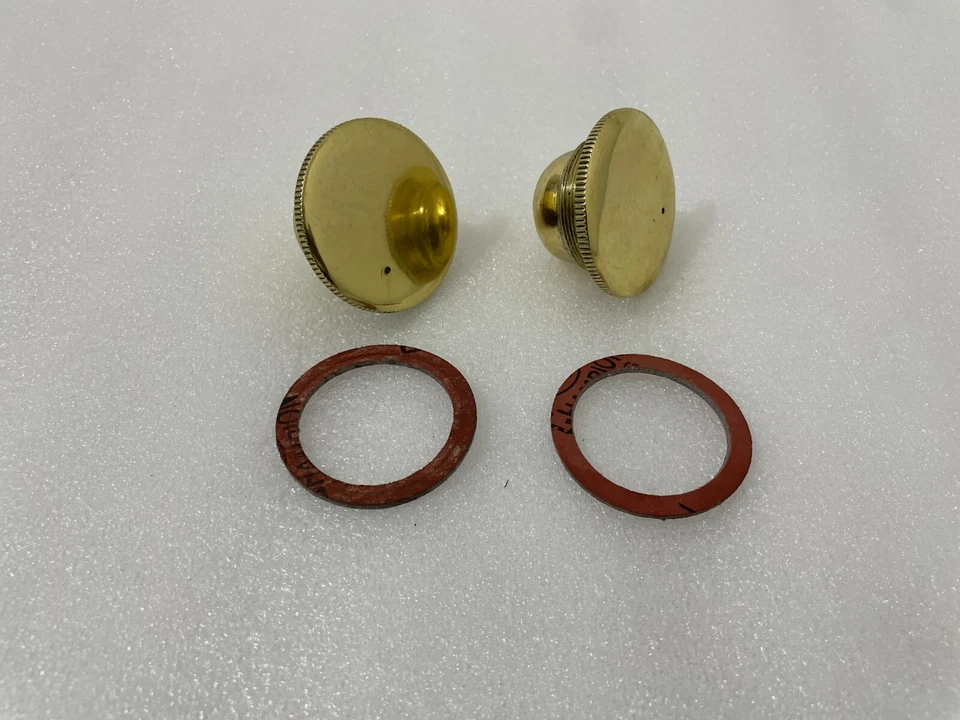 FUEL GAS CAP PAIR & GASKET FOR HARLEY DAVIDSON J JD F FD GAS OIL TANK 1916-1924 Foto 2 de 4