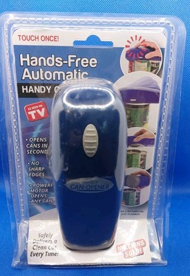 Handy Can Opener Blue ''As Seen On TV'' Hands-Free Automatic One Touch Brand New