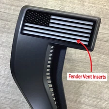 Fender Vent Emblem Inserts for Ford F150 2021-2025 Black White American Flag