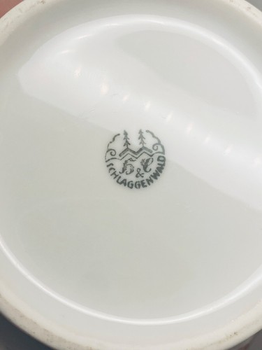 Haas & Czjzek Schlaggenwald Crown Imperial PHOENIX BIRD con FIORE zucchero e crema - Foto 10 di 10