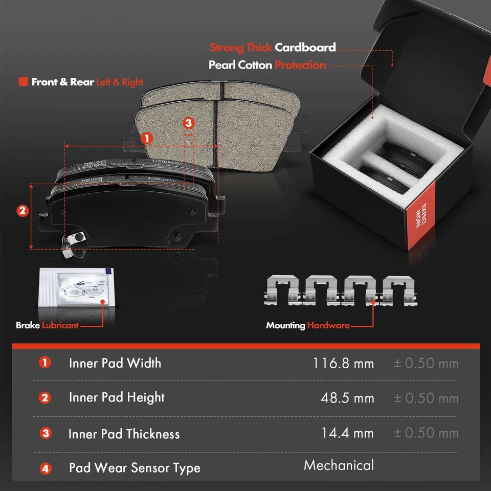 Rotor de freno de disco y pastilla de freno para Hyundai Genesis Coupe 10-16 lado delantero y trasero Foto 4 de 4