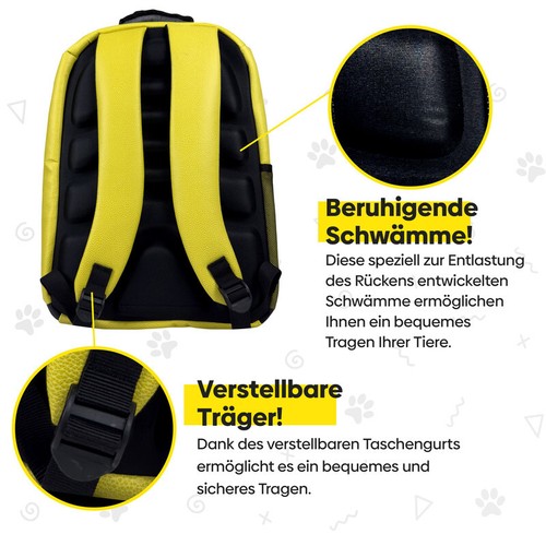 EVE Textile® Haustierrucksack Tragetasche Hunderucksack Katzenrucksack Groß - Bild 5 von 23