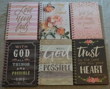 NEW  Christian Journal Hardcover Spiral Lined with Faith inspiration 8.5 x 6.5