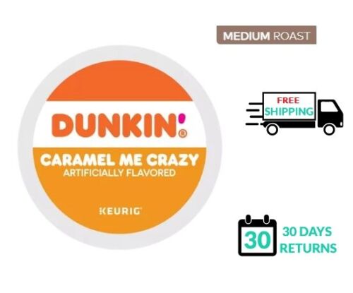 Dunkin Caramel Me Crazy Keurig Coffee K-cups  YOU PICK THE SIZE  - Afbeelding 1 van 1