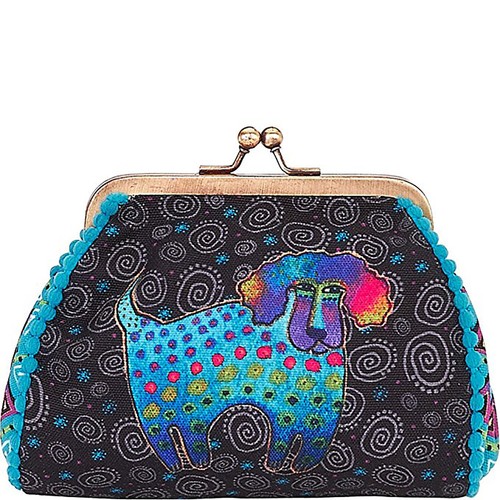Laurel Burch Poodle Pup Dog Coin Purse (Black/Blue) - 第 1/1 張圖片