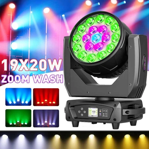 19X20W RGBW LED Wash Zoom Moving Head DMX Bühnenlicht Disoc Party Nachtclub Show - Bild 1 von 17