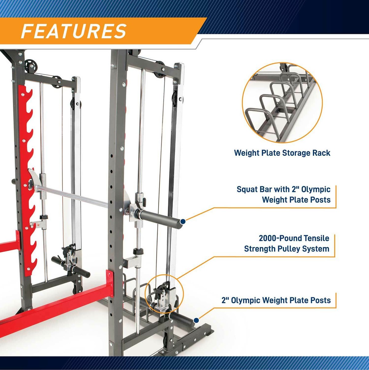 Marcy SM-4903 Pro Smith Machine Home Gym Total Body Training