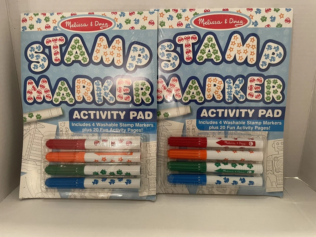 2 SETS Melissa & Doug Stamp Marker Activity Pad 20 Pgs 4 Stamp Markers  SEALED